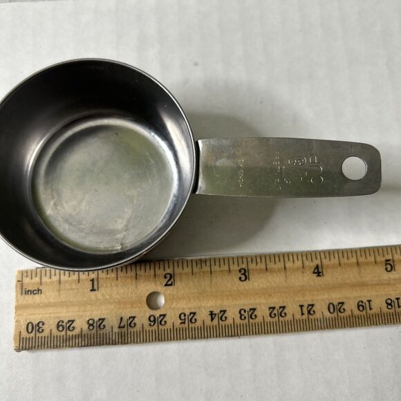 Vintage Stainless Measuring Cup 1/3 Cup  Kitchen Metal Replacement - Picture 8 of 8